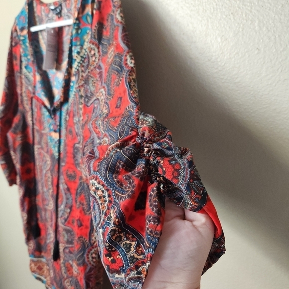 NLW Boho Paisley Mixed Print Mini Shift Dress-Size L (NWT) - Picture 4 of 10